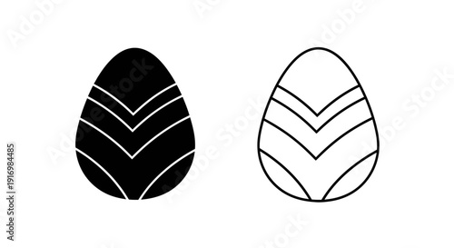 Easter egg decorating designs with chevron patterns in black and white Vector