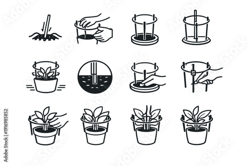 Grounding support simple cue insertion generation vector method image pot base icon