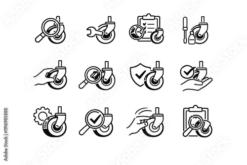 Caster control vector safe icon movement push repositioning clarity intentional cue desk