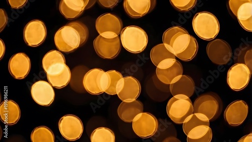 Warm Golden Bokeh Lights On Dark Background