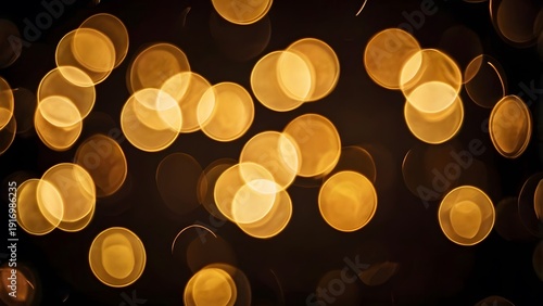 Warm Golden Bokeh Lights On Dark Background