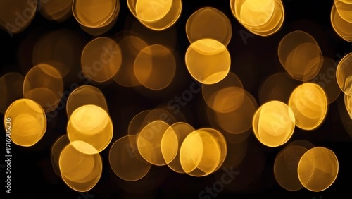 Warm Golden Bokeh Lights On Dark Background
