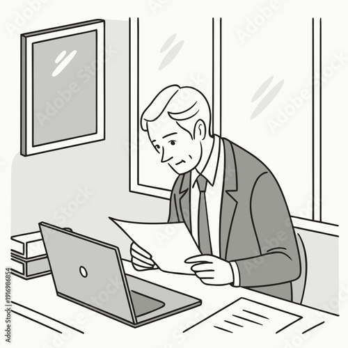 businessman working on laptop