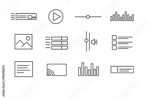 Playlist skeleton bar placeholder icon image vector lyrics art play simple generation