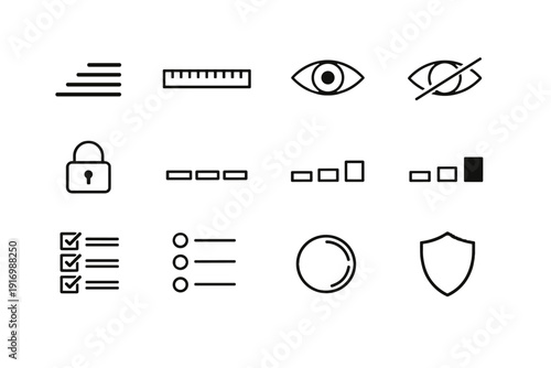 Image icon weak strength checklist vector outline hint medium simple indicator crossed