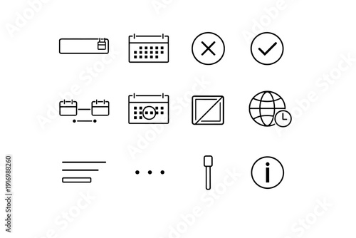 Valid dots date icons info popover vector icon bars mark tick field