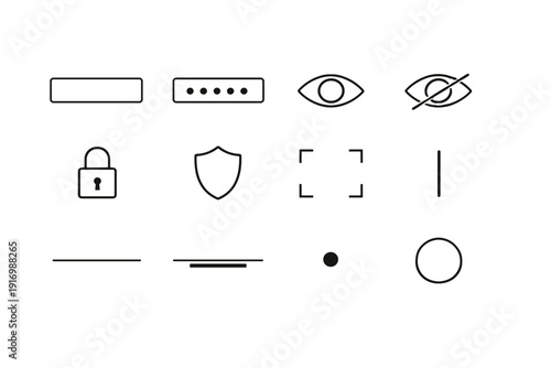 Dot ring simple icon vector eye outline generation hint field image security