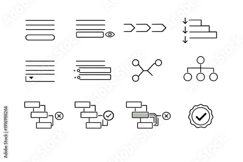 Generation image skeleton branch vector simple disclosure arrow path satisfied logic diagram