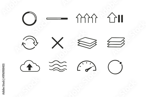 Icon arrows upload minimalist icons retry activity stack outline spark vector queued