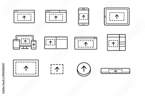 Simple sheet browser window vector icon view floating image compact tab sidebar