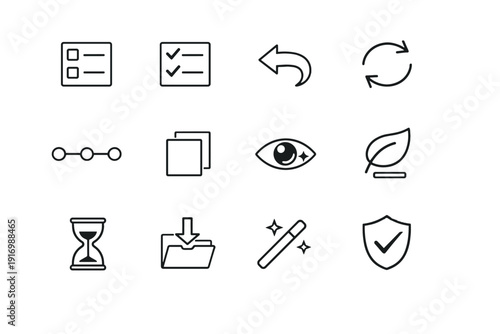 Generation complete icon minimization consent loop image simple stack permission transparency timeline
