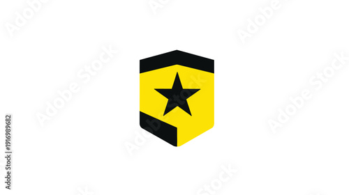 Free Download A yellow and black shield design with a star in the middle. Clean and modern aesthetic - GFXLoad