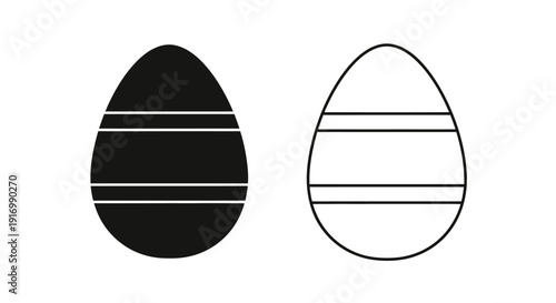 Minimalist egg design with lines and shapes, modern art illustration, vector art Vector