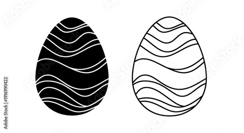 Minimalist black and white marbled eggs design vector illustration Vector