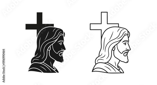 Christian symbols, jesus christ, religious icons, faith, spirituality, christianity, holy cross, Vector