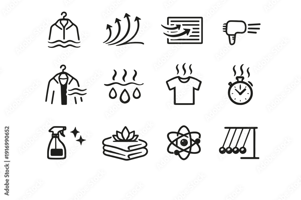 Fototapeta premium Image silhouette focus generation airflow hygiene simple ventilation drying arrows evaporation icon