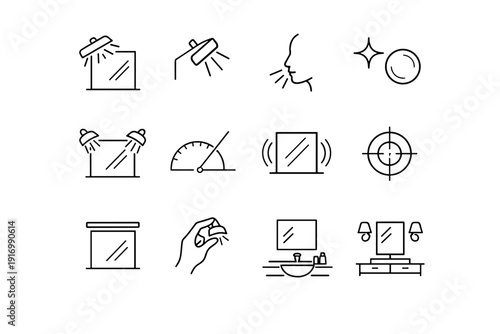 Icon face illumination icons silhouette lighting vector fixture minimalist precision placement soft