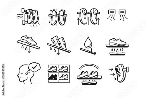 Vector generation silhouette vertical simple orientation shoe image drying planning gravity placement