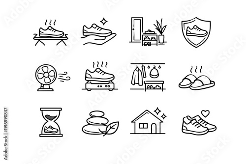 Living care calm vector extended comfort image generation shoe simple visual icon