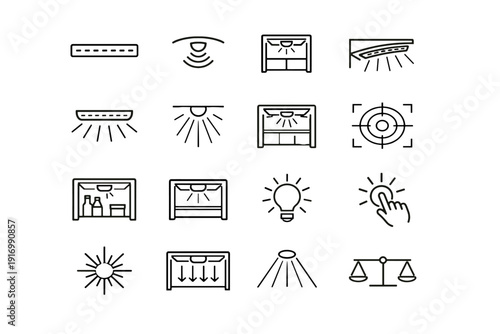 Generation image icon vector logic led light simple illumination silhouette interior focus