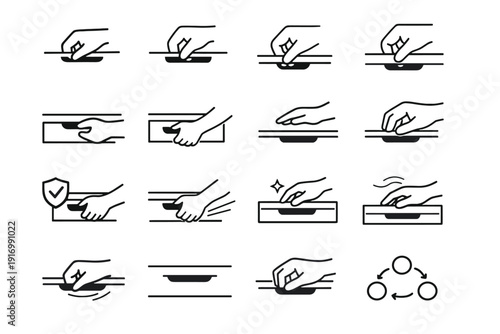 Pulling icon drawer generation simple grip image logic safe vector calm handle