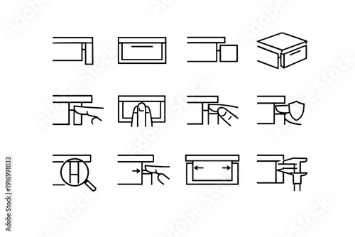 Safe calm gap between vector silhouette protection image frame generation icon simple