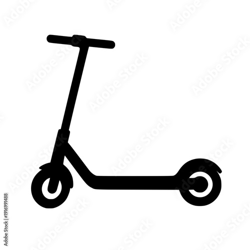 Electric scooter icon in black silhouette on gray background