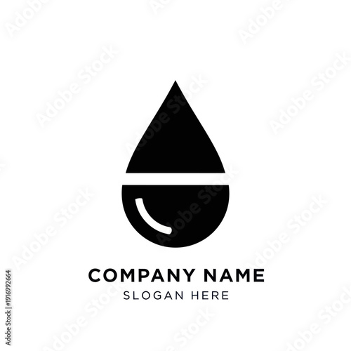 Black Water Drop Logo Design Element.