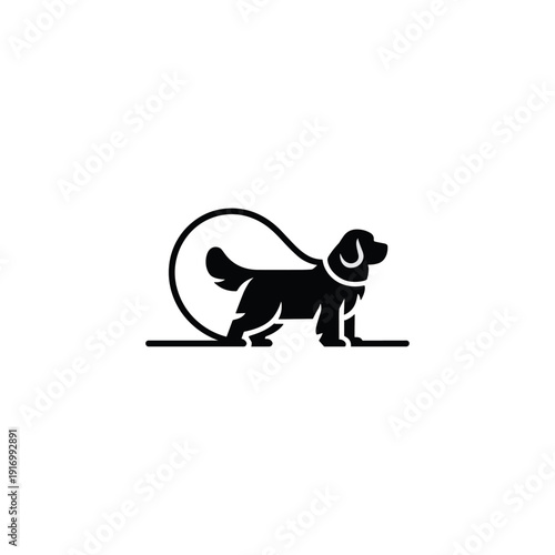 Dog logo icon flat vector design