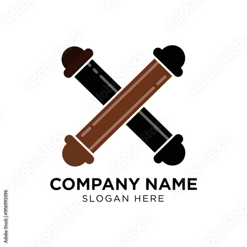 Crossed Swords Logo Design Template Vector.