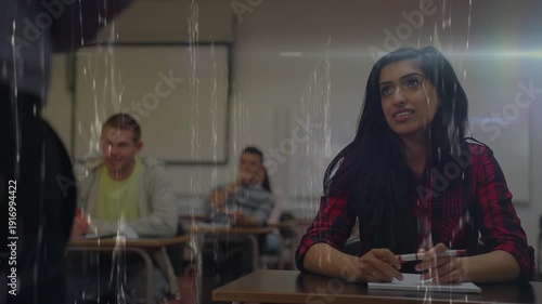 Animation of data processing over diverse students learning in classroom