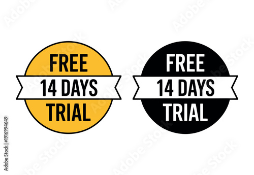Two free trial offers with 14 days period on a white background