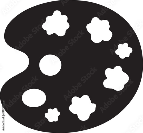 Black paint palette with white paint spots