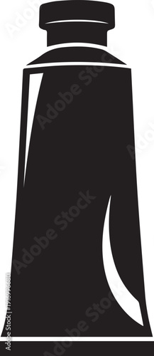 Modern black bottle with sleek design and white accents