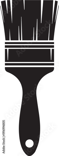 Black paintbrush icon for art and decoration projects