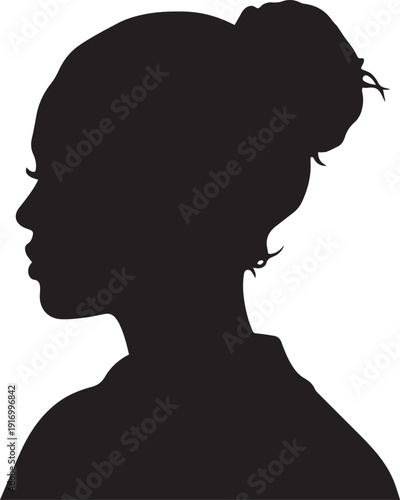 Elegant woman silhouette profile