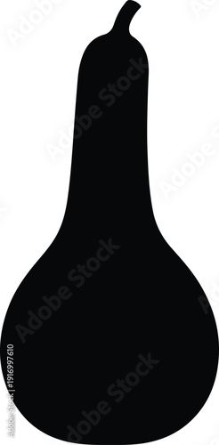 silhouette long neck gourd squash vegetable autumn harvest organic natural vector design