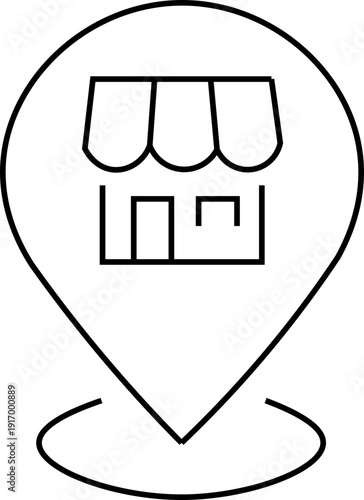 Location pin of the store location. Linear Icon location of the icon image of the best cafes. Mobile application navigating the pins cafes, restaurants, shops Branch Location icon, business franchise 