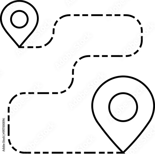 distance icon illustration route vector, distance  icon Road location icon. Route location icon isolated on white background. Location map path distance icon. Location vector for web and design. Route