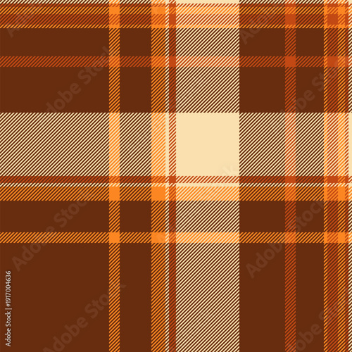 Style texture textile vector, creative tartan pattern seamless. Decorative check fabric background plaid in orange and wheat colors.