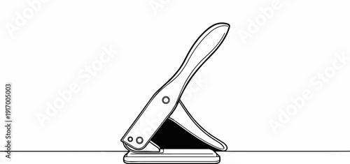 A black and white line drawing of a hole puncher