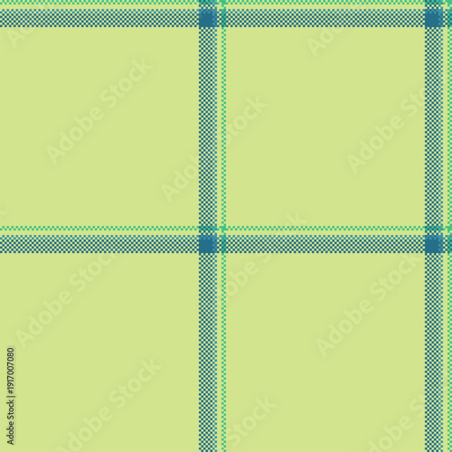 Performance texture check textile, interior tartan pattern seamless. Duvet cover vector fabric plaid background in lime and cyan colors.