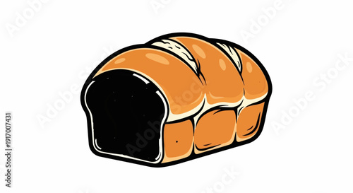 A cartoon image of a loaf of bread with a dark interior