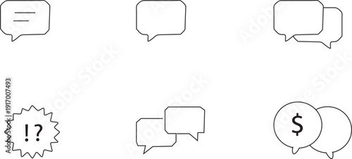 Collection of various speech bubbles and icons
