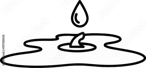 A line drawing of a melting candle with a flame