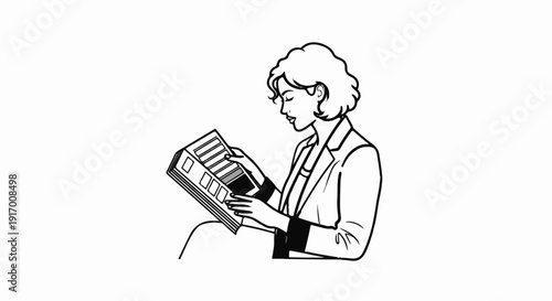 A person in a jacket holds an open folder with color swatches