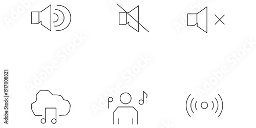 Sound and volume control icons