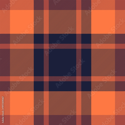 Celebrate textile fabric check, tone pattern tartan background. Pixel texture seamless plaid vector in dark and orange colors.