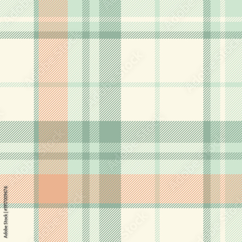 Household textile pattern texture, lumberjack background plaid vector. Picnic blanket check fabric tartan seamless in old lace and light colors.