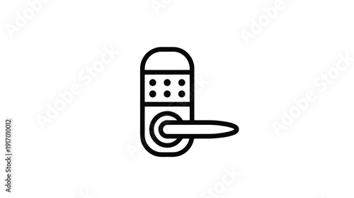 Simple line drawing of a hotel door key card.